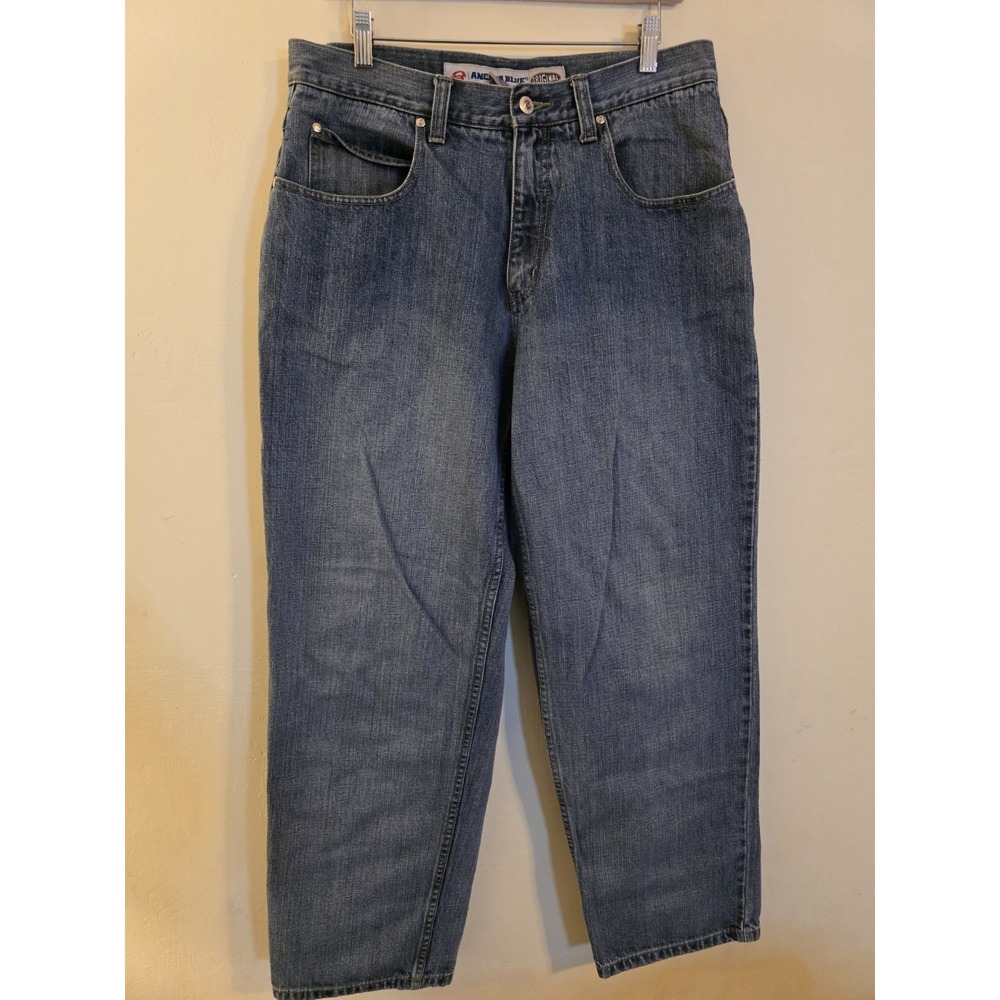 Vintage Anchor Blue Original Siz3 33x32(Act33x31‎ Wide Leg Blue Denim Y2K Jeans